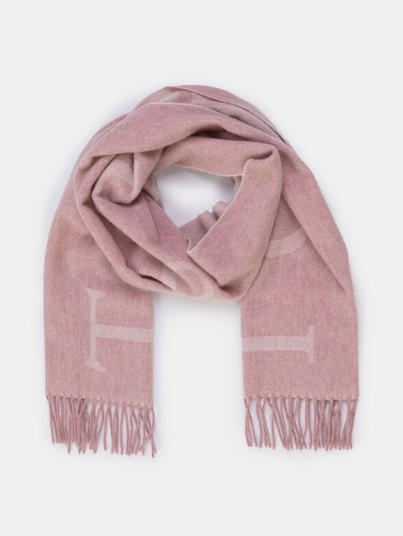 Wool scarf with logo detail - 1