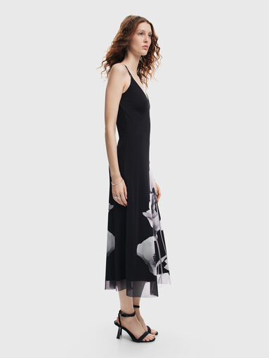 Black dress with floral print - 3