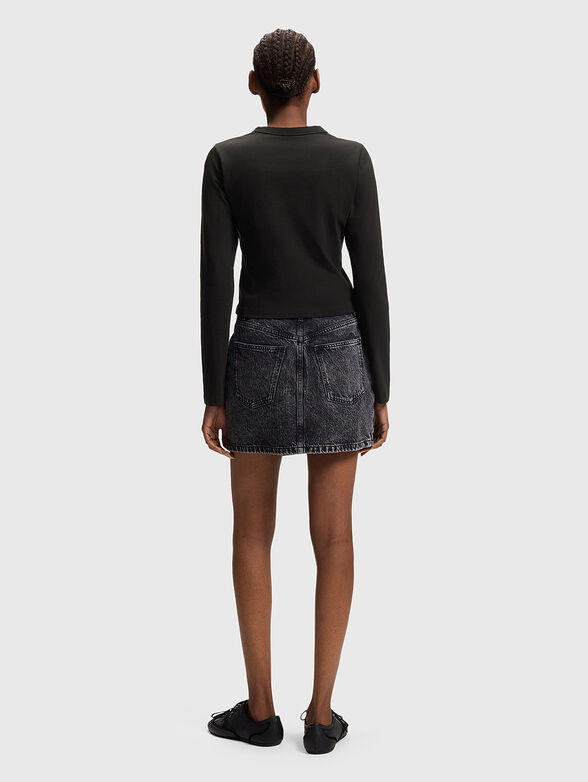 Cropped blouse with rhinestones - 3