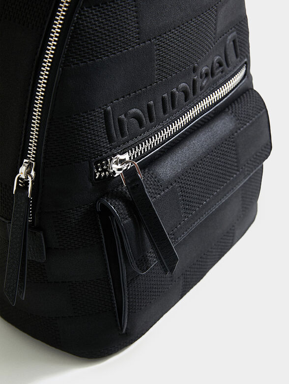 Black backpack with embossed logo - 5