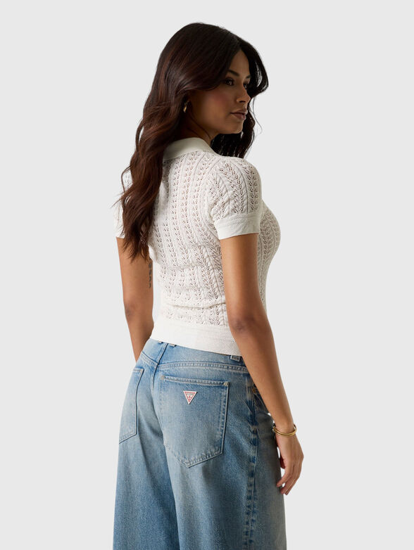 Short-sleeved knit sweater - 3