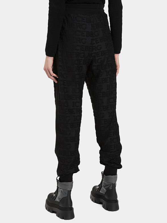 Black sports pants with logo datails - 2