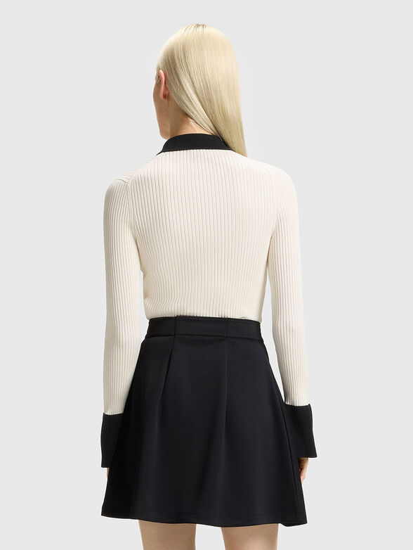 Ribbed sweater with classic collar - 3