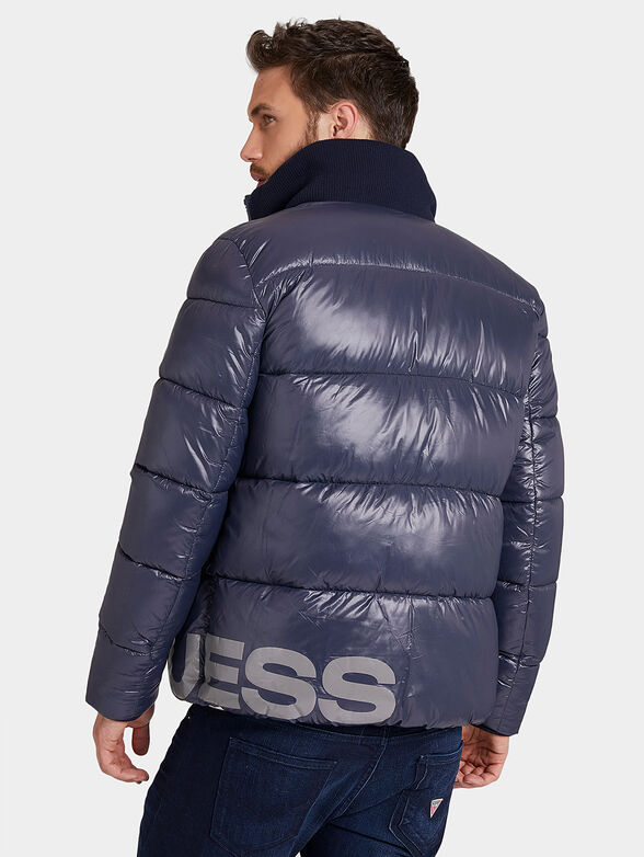 Padded jacket with maxi logo print - 3