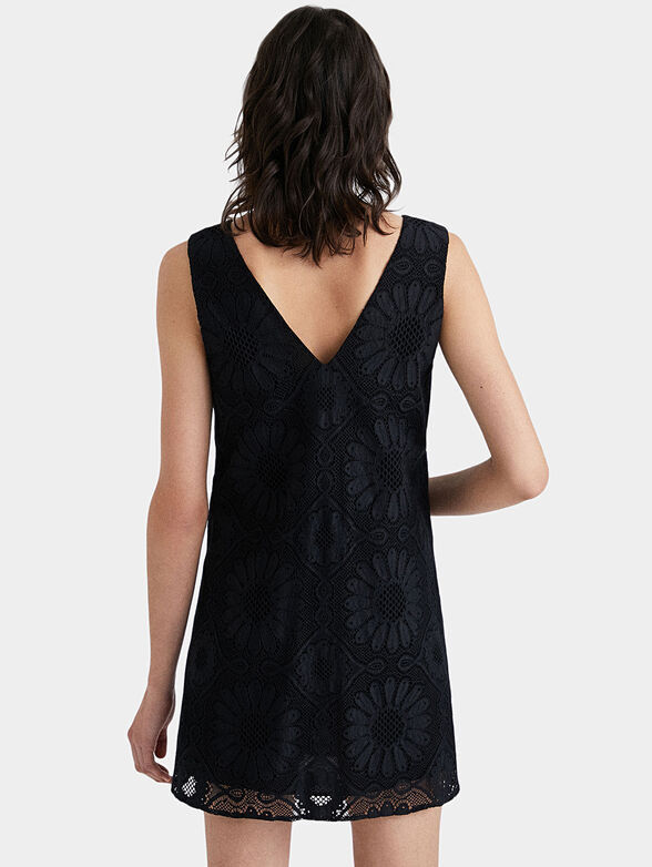 Black lace mini dress - 2