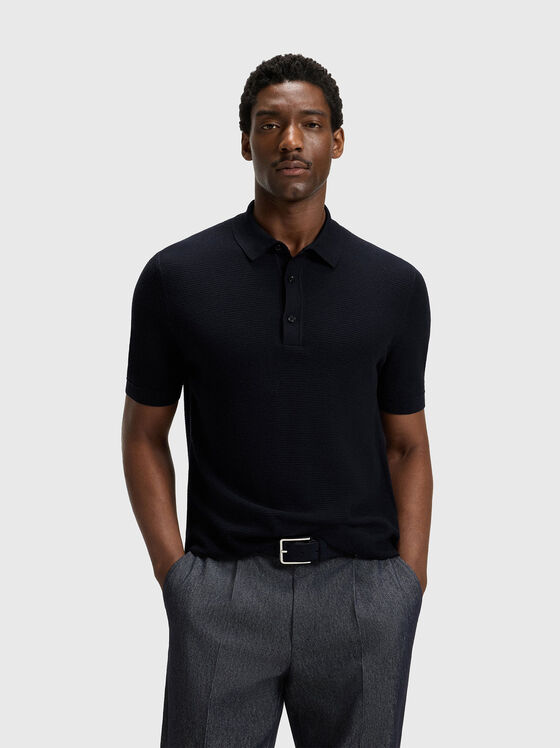 Knitted polo shirt with logo - 1