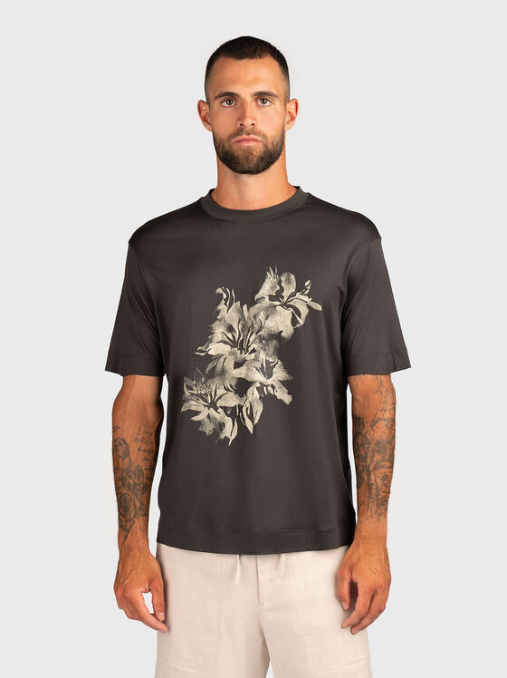 T-shirt with oval neckline - 1