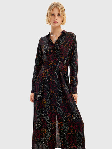 Midi dress with art print - 3