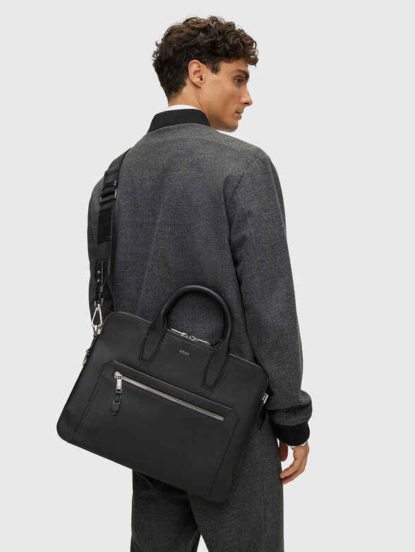 Black laptop bag with logo accent - 2