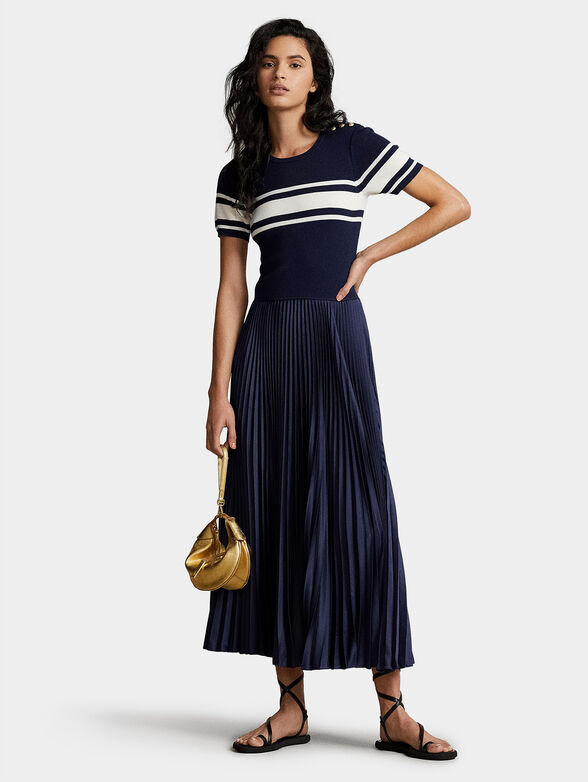 Blue dress with soleil skirt - 1