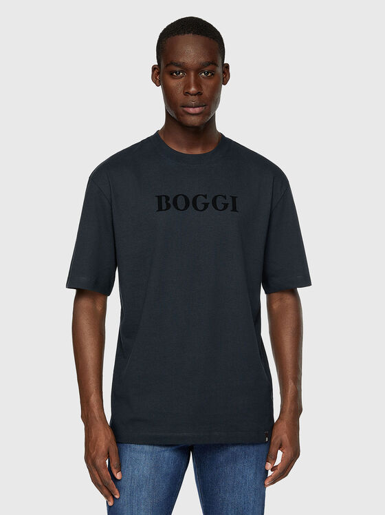 Тъмносиня тениска с лого  - 1