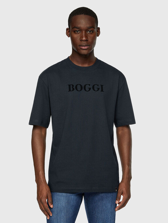 Dark blue T-shirt with logo  - 1