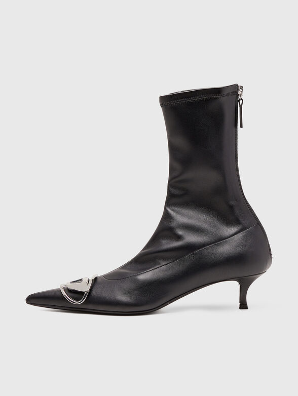 D-VENUS leather heeled boots with accent logo - 4