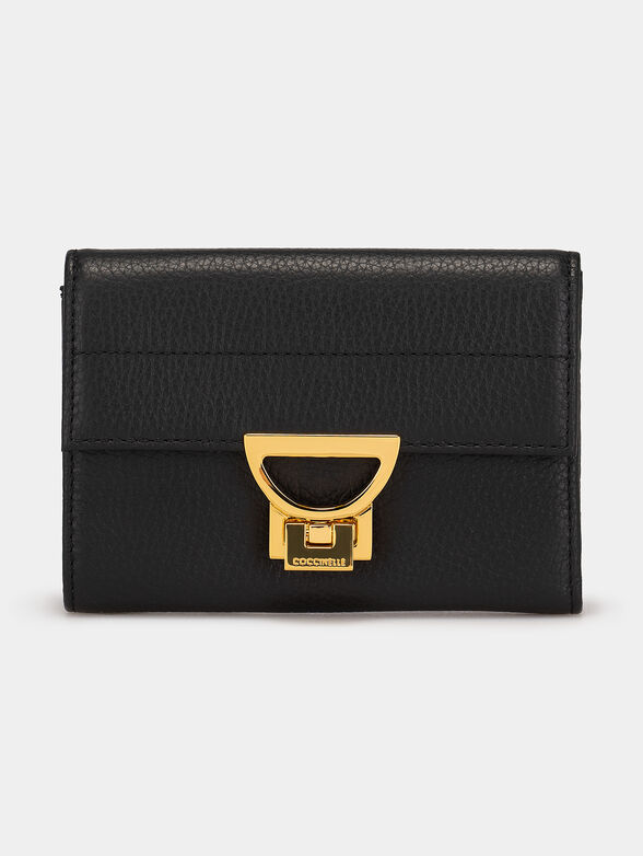 Leather purse with gold-coloured detail - 1