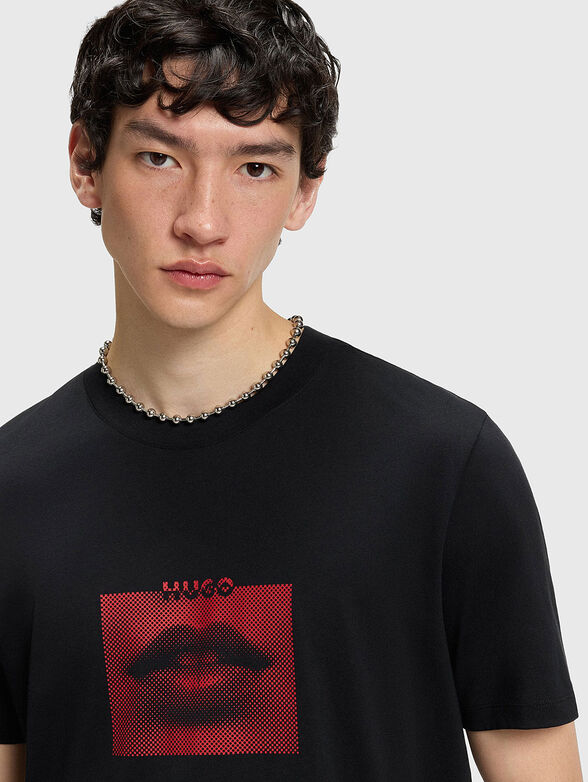 Cotton T-shirt with accent print - 4