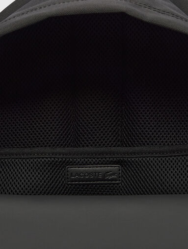 Unisex black backpack with logo detail - 5