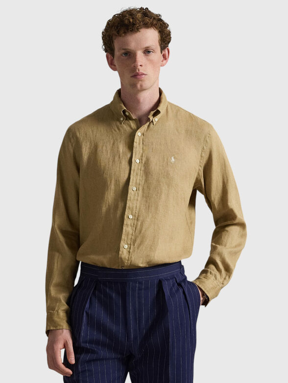 Beige shirt with logo detail - 1