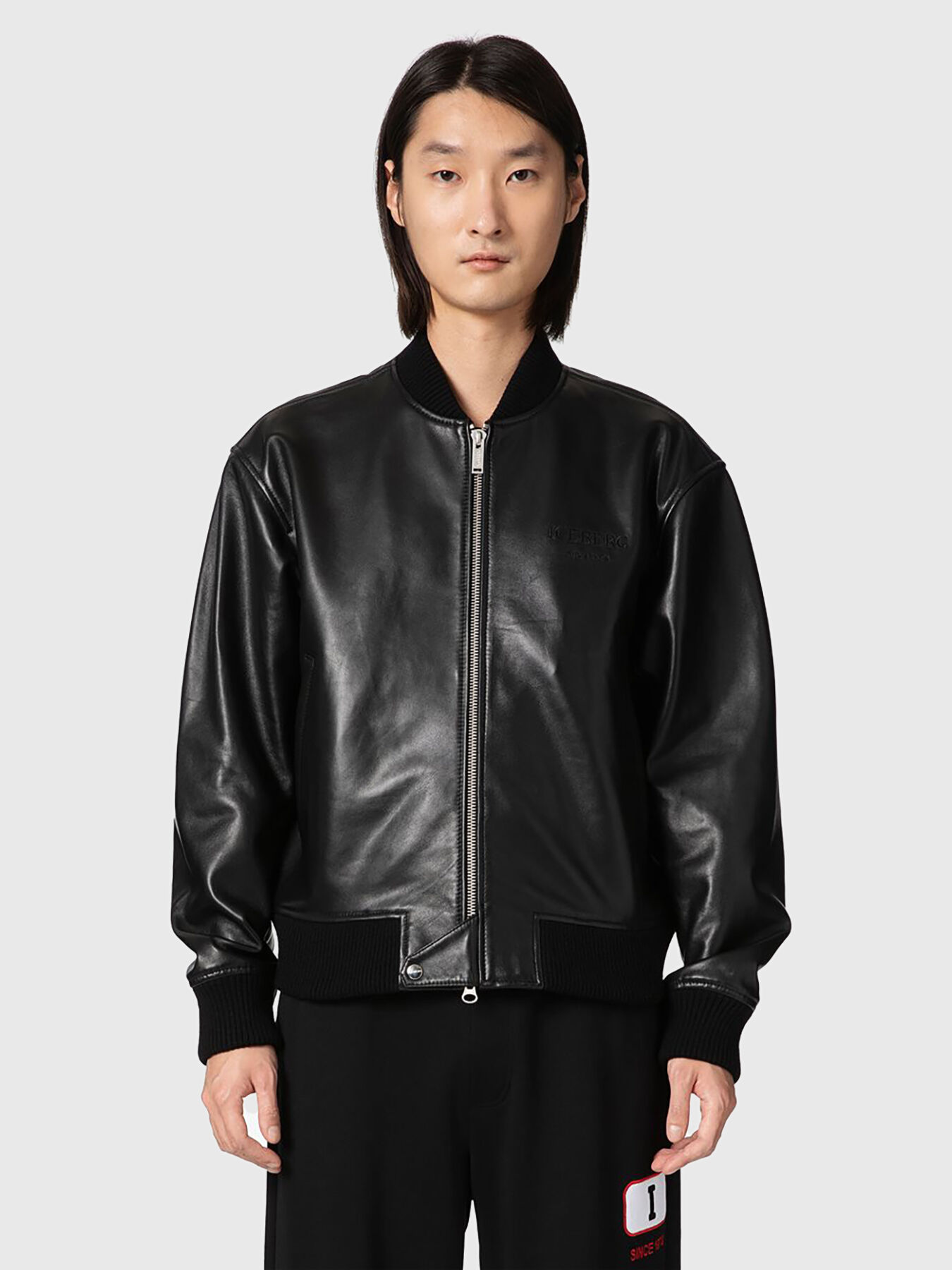 Leather bomber jacket brand ICEBERG — Globalbrandsstore.com/en