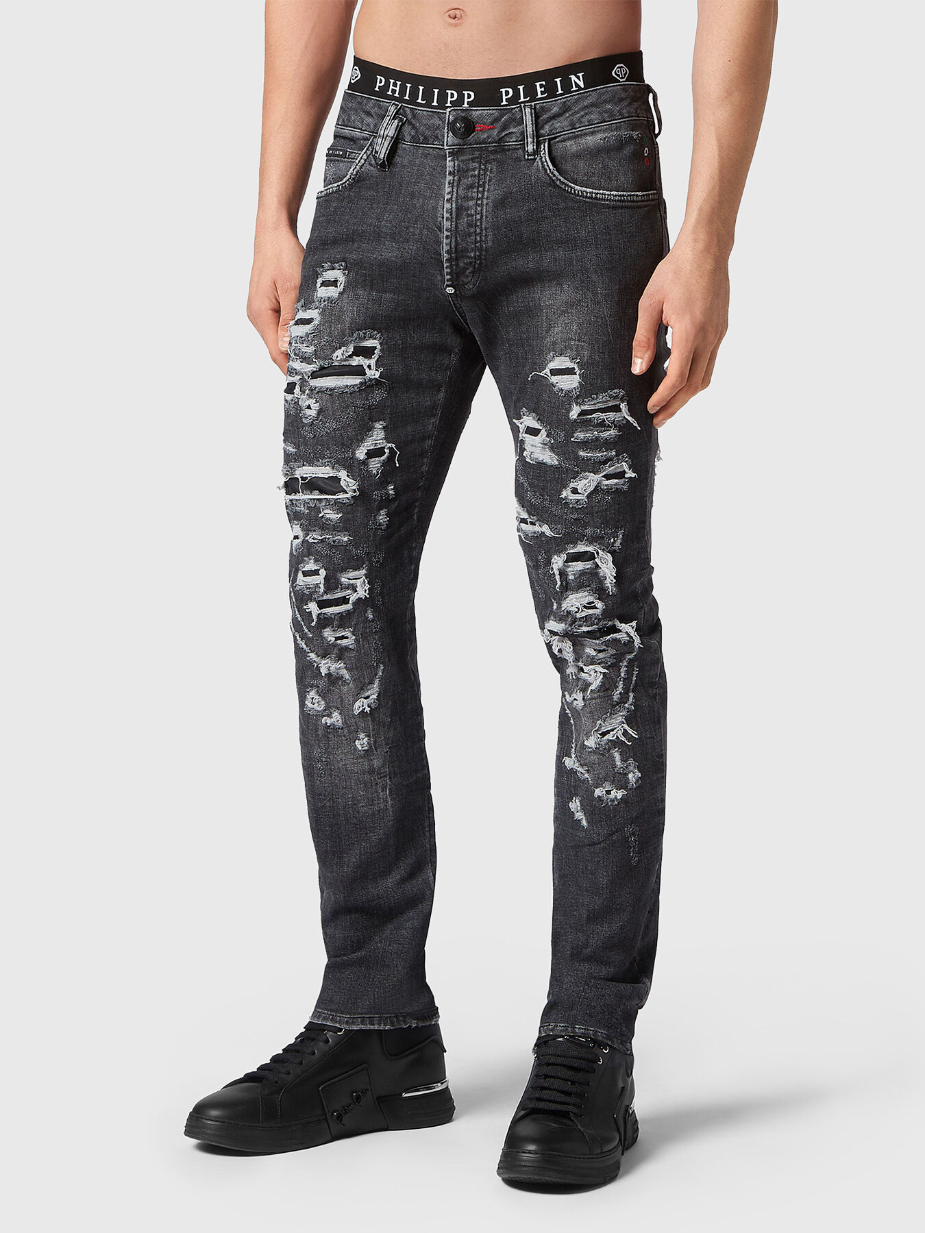 Slim jeans with ripped accents brand PHILIPP PLEIN