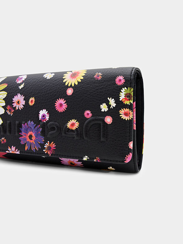Black wallet with floral print - 3