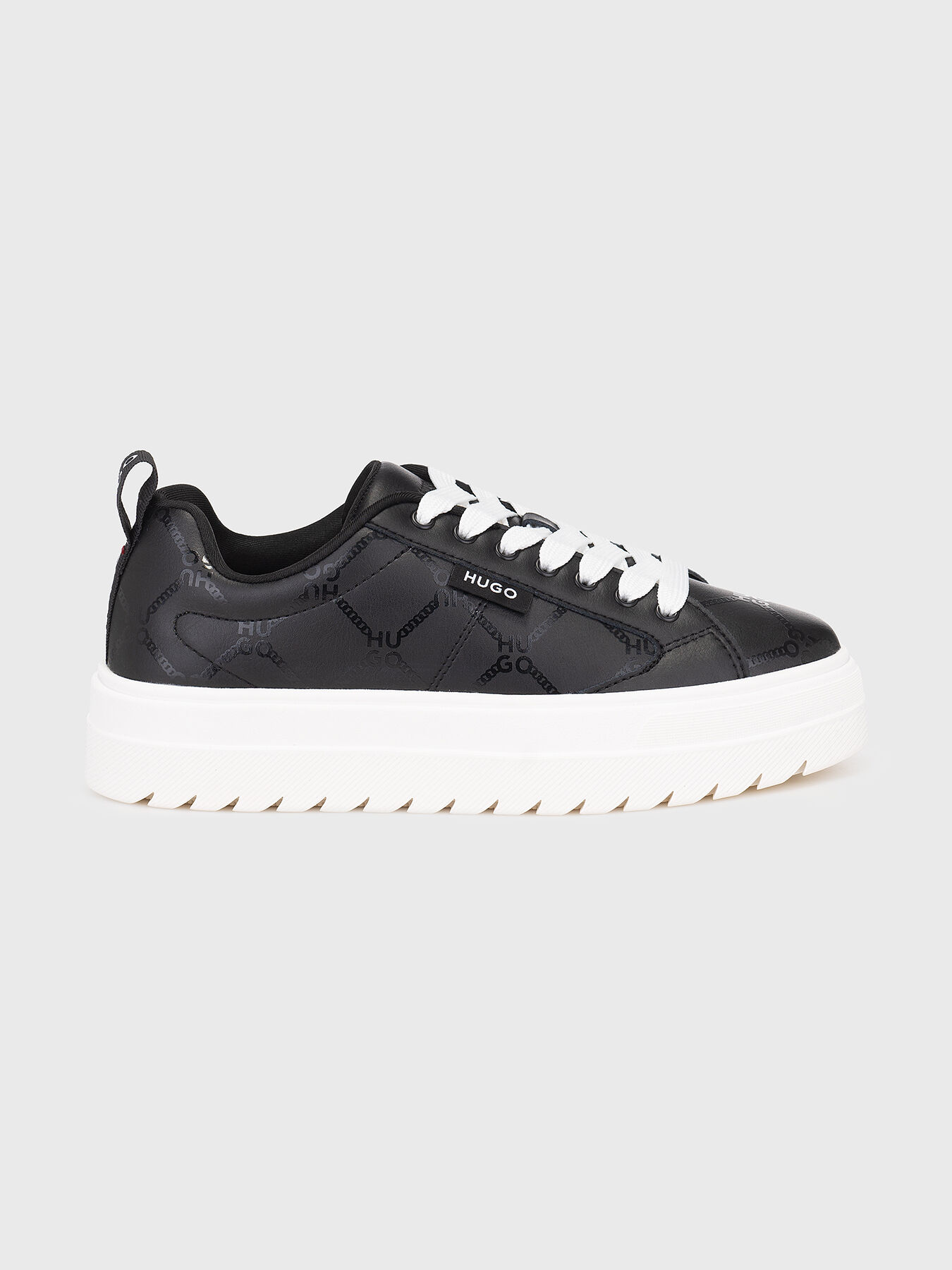 Sneakers with monogram logo print brand HUGO