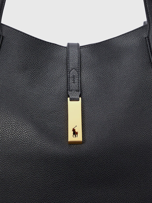 Black leather tote bag - 4