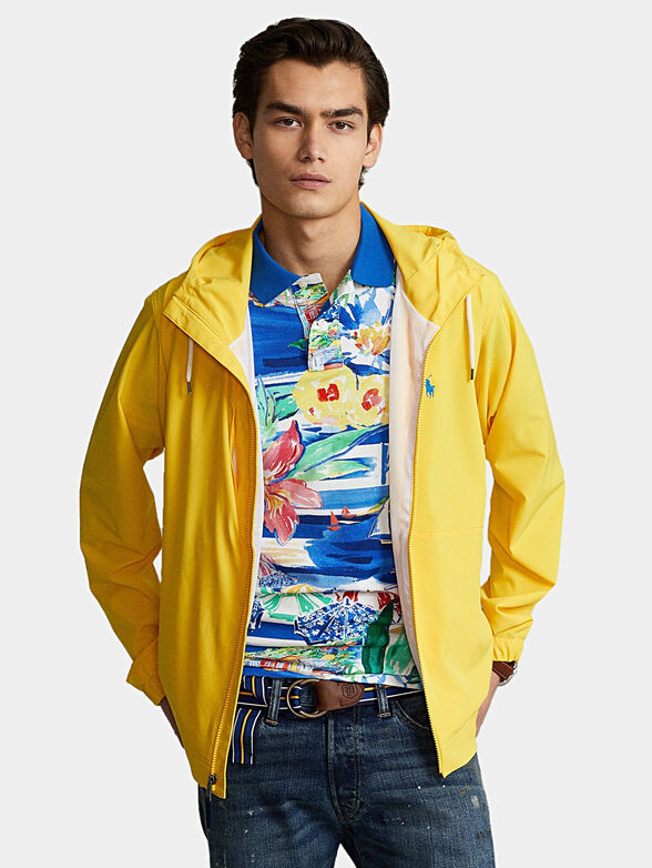 Packable jacket in yellow color - 1