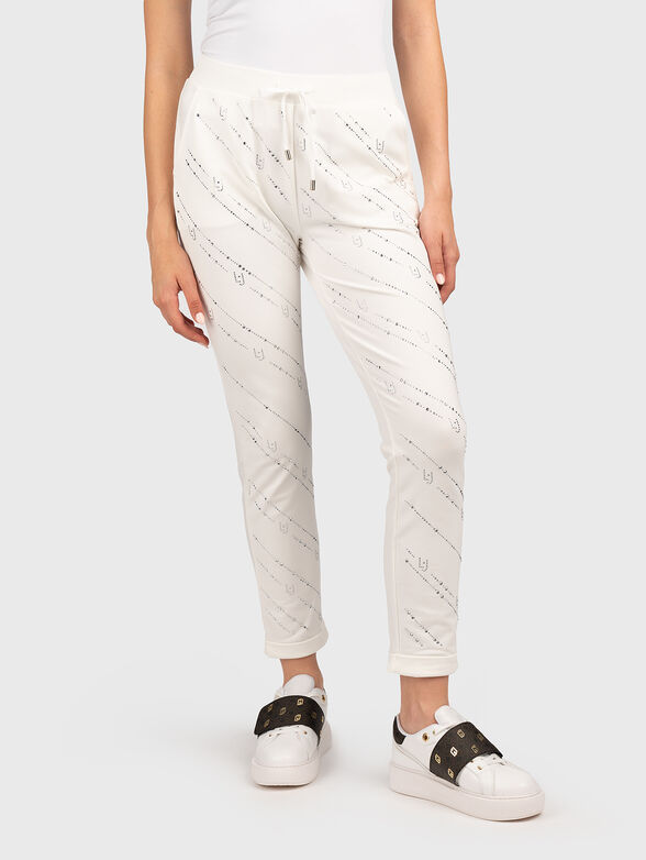 Black jogging trousers with gemstones - 1