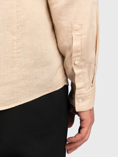 Linen shirt ELVORY in beige color - 4