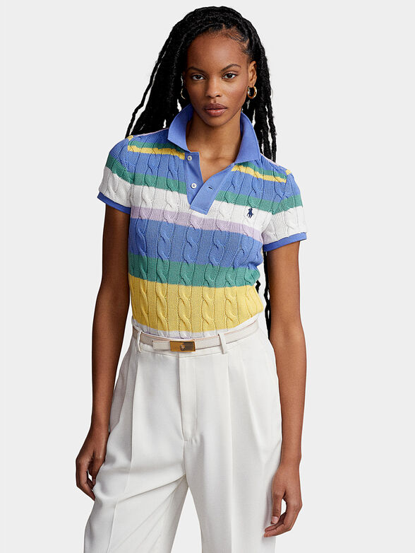 Striped knitted Polo shirt - 1