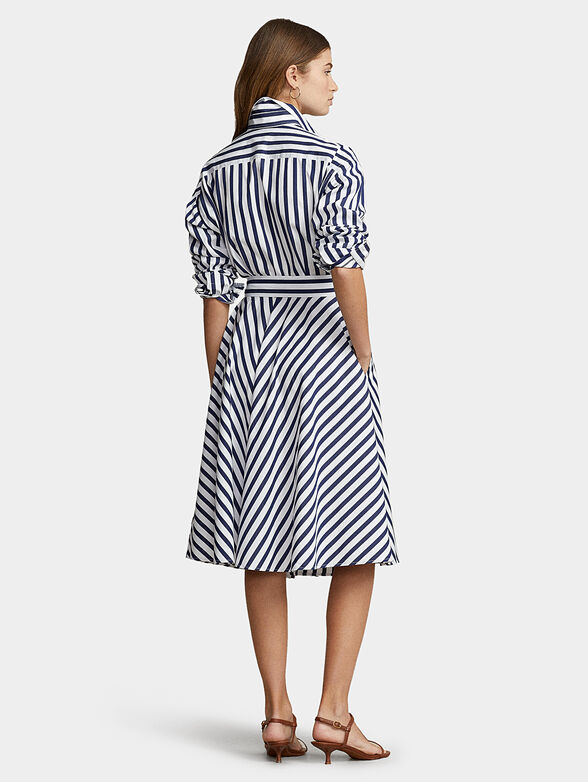 Striped dress with logo embroidery - 1