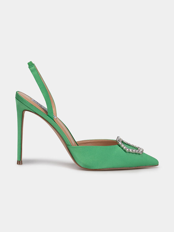 Сатенени сандали VIONNET в зелен цвят - 1