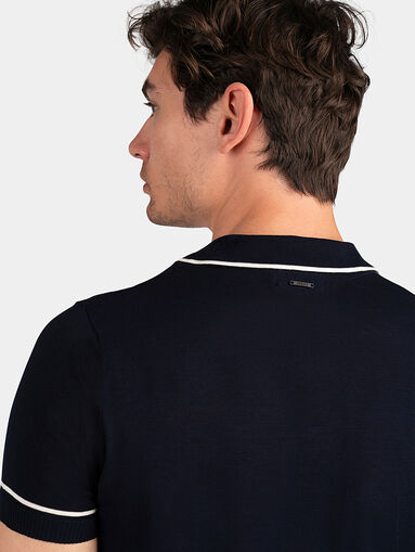 Knitted polo shirt with white accents - 5