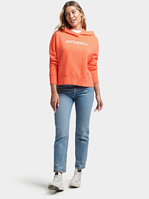 Sweatshirt in orange color with logo - 2