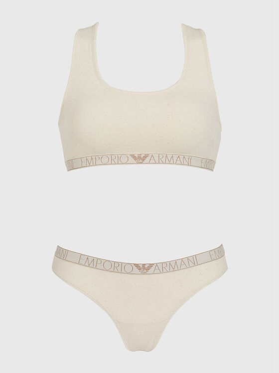 Cotton bikini and bustier set - 1