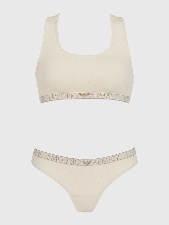 Cotton bikini and bustier set - 1