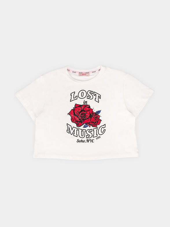 White T-shirt with contrasting print - 1
