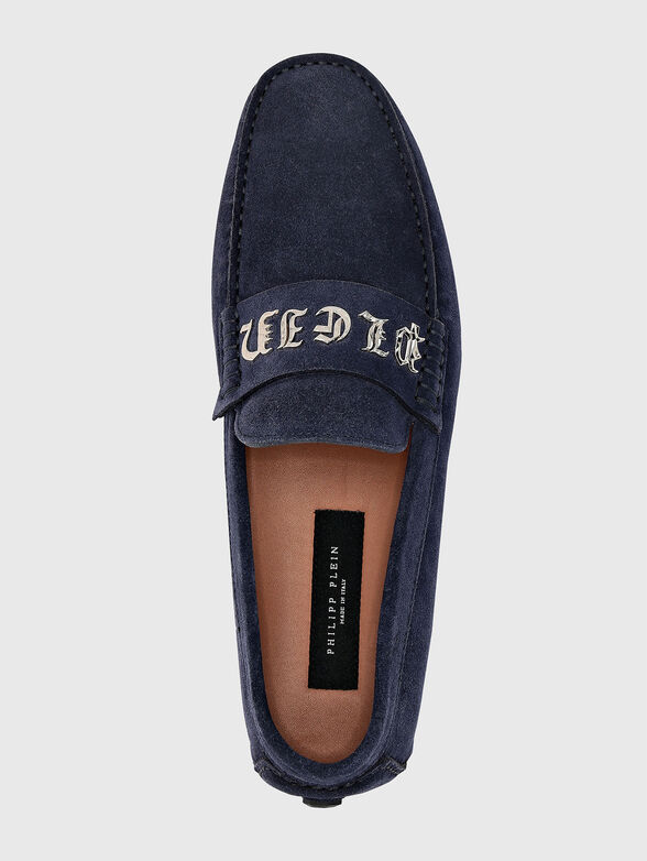 Suede moccasins with logo accent - 4