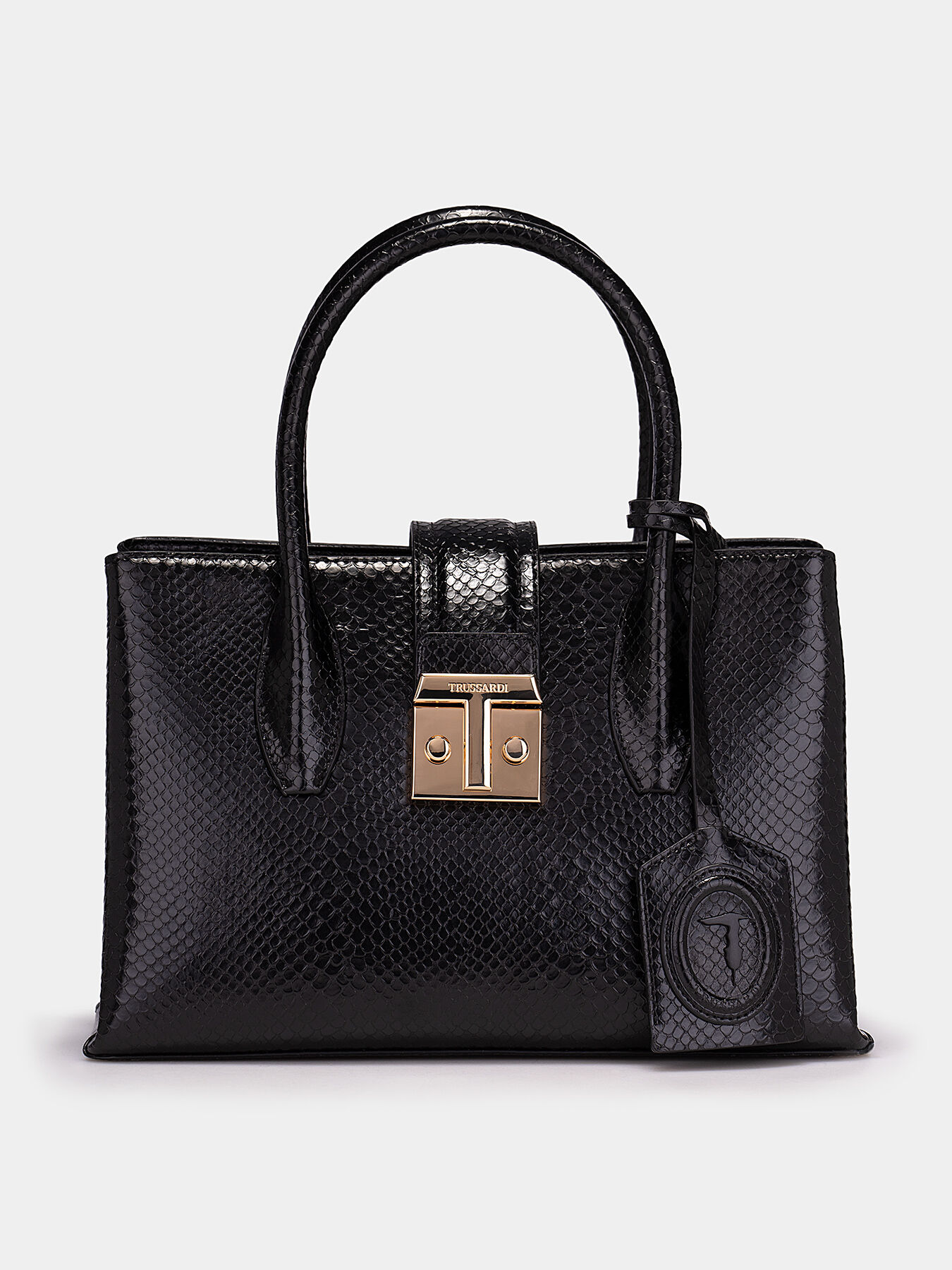 非常に高い品質 Tote TULIP bag TRUSSARDI brand texture snake with バッグ