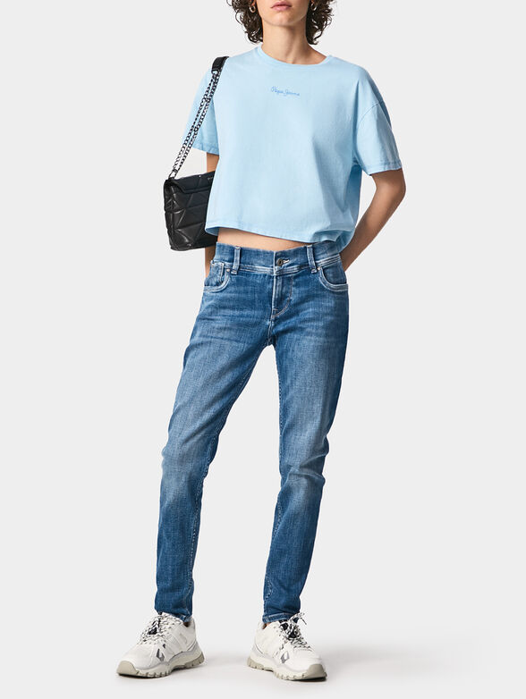 Light blue T-shirt NINA with logo detail - 2