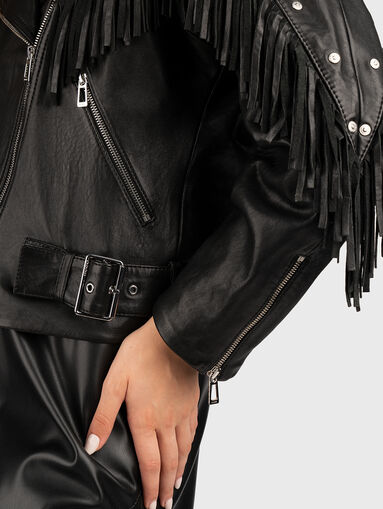 LAFRANKA fringed leather jacket - 4
