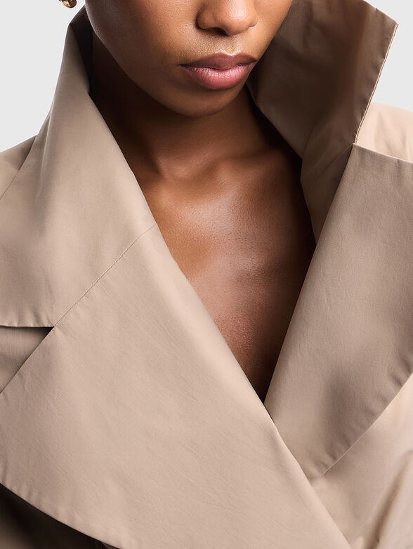 EAGLE CLUB cropped poplin trench coat - 4