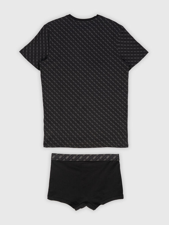 Set of boxers and T-shirt with monogram logo - 2