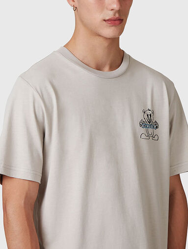 Grey cotton T-shirt with print - 5