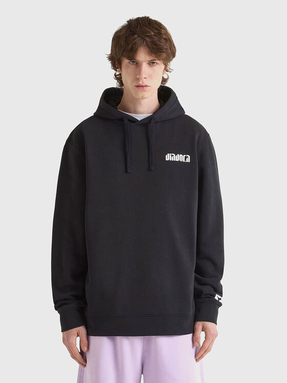 Суитшърт с качулка и лого детайл - 1