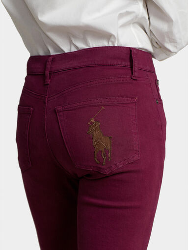 Purple jeans with logo patch - 4