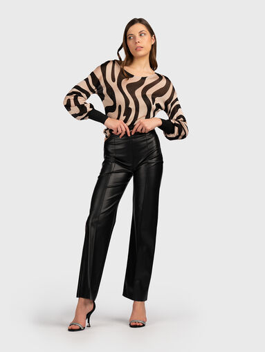 Eco leather trousers with cut-out detail - 5