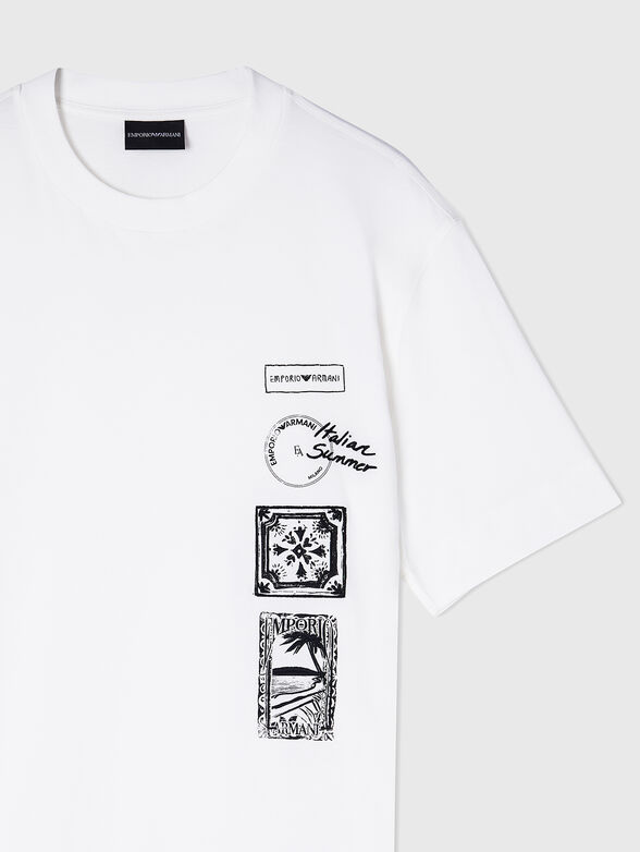 Cotton T-shirt with a round neckline - 4