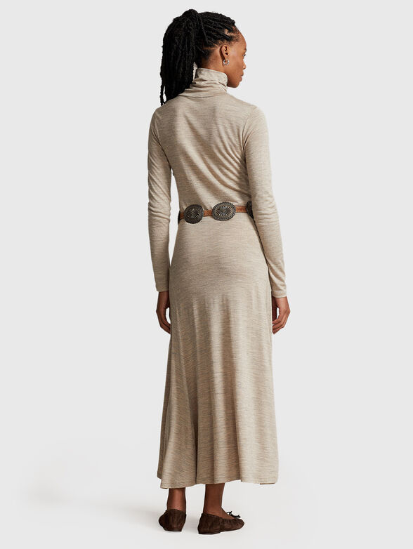 Wool blend dress with polo collar - 2