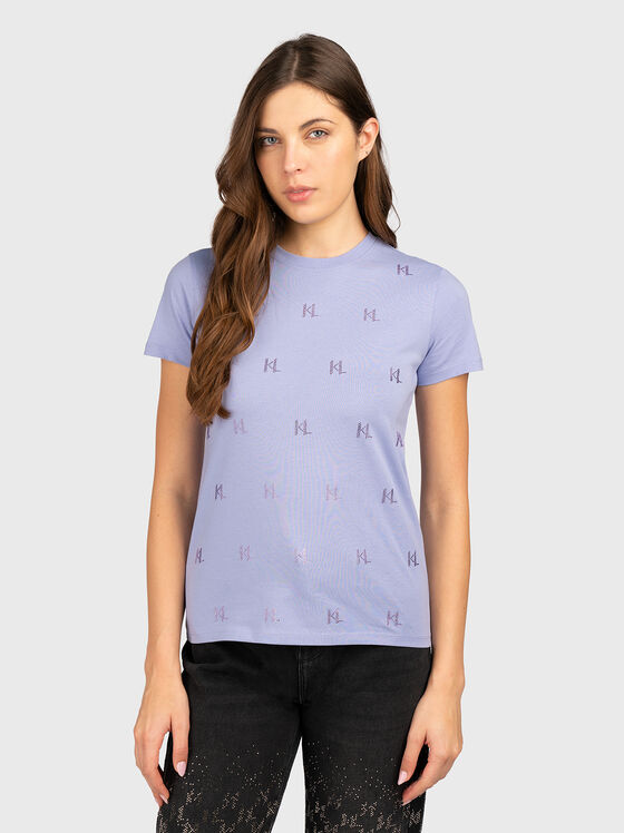 T-shirt with monogram and rhinestones - 1